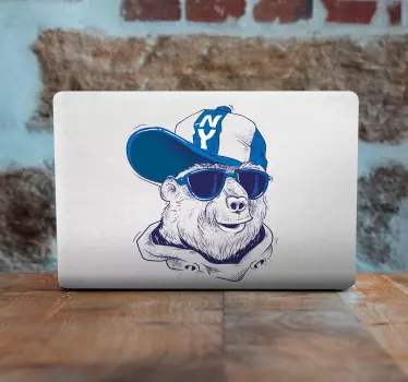Laptop Aufkleber cooles bärenporträt - TenStickers