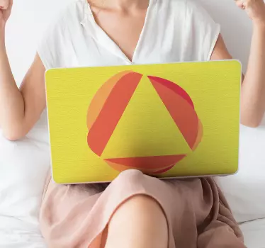 Laptop Aufkleber dreieckiger farbblock - TenStickers
