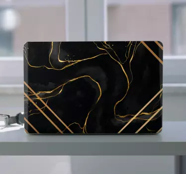 Laptop Aufkleber elegante goldene wirbel - TenStickers