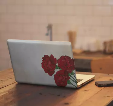 Laptop Aufkleber elegante nelkenblüten - TenStickers