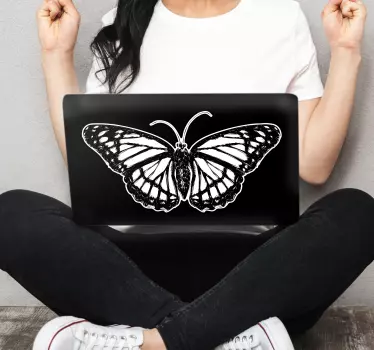 Laptop aufkleber elegante schmetterlingskunst - TenStickers