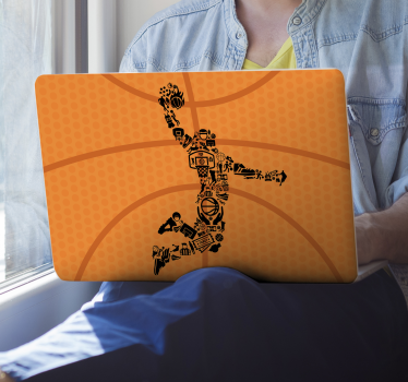 Laptop aufkleber energetischer basketballspieler - TenStickers