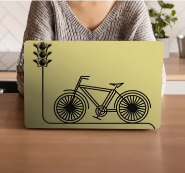Laptop Aufkleber fahrradampel - TenStickers
