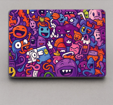 Laptop Aufkleber flippiges cartoon-essen - TenStickers