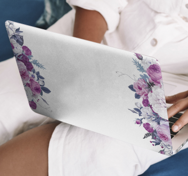 Laptop aufkleber florale ecken kollektion - TenStickers