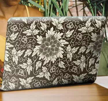 Laptop Aufkleber florales blattelement - TenStickers