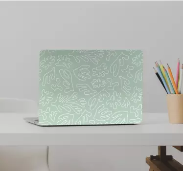 Laptop Aufkleber florales linienmuster - TenStickers