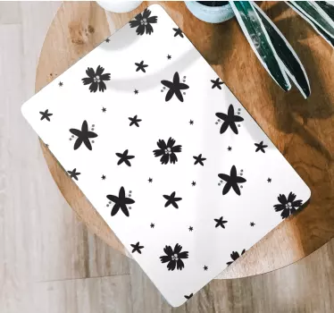 Laptop aufkleber floral und seestern - TenStickers
