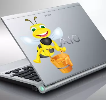 Laptop Aufkleber flotte Biene - TenStickers