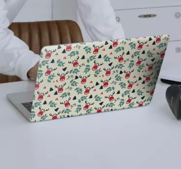 Laptop Aufkleber fröhliches rentier-konzept - TenStickers
