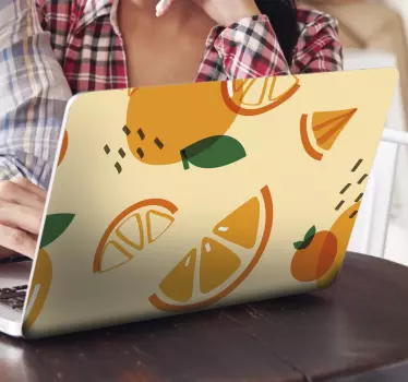 Laptop Aufkleber fruchtige orangenmuster - TenStickers