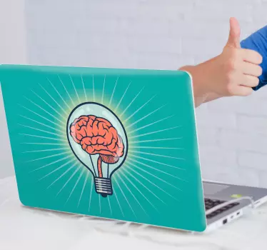 Laptop aufkleber gehirn in glühbirne - TenStickers