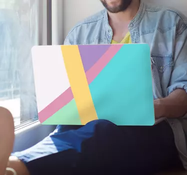 Laptop Aufkleber geometrische farbblöcke - TenStickers
