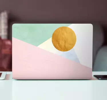 Laptop Aufkleber geometrische farbkomposition - TenStickers