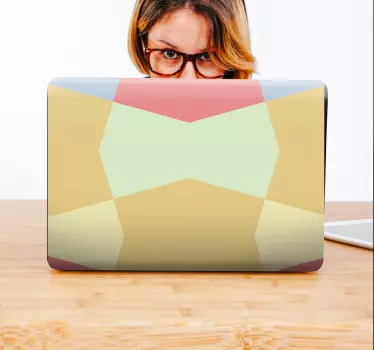 Laptop Aufkleber geometrischer farbblock - TenStickers