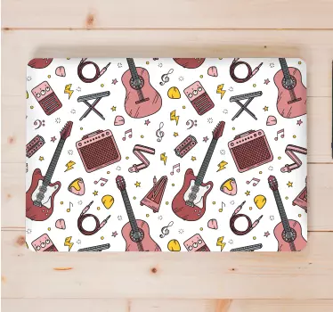 Laptop Aufkleber gitarre und musikelemente - TenStickers