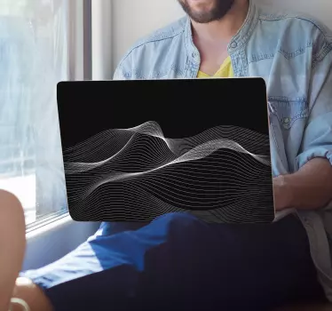 Laptop Aufkleber glattes wellenmuster - TenStickers