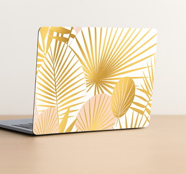 Laptop Aufkleber goldene tropische blätter - TenStickers