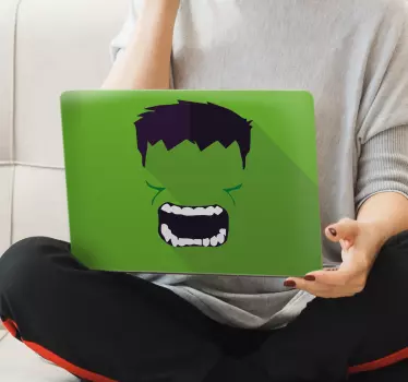 Notebook Aufkleber Grüner Superheld - TenStickers