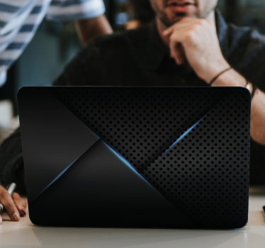 Laptop Aufkleber halb ruß und blau - TenStickers