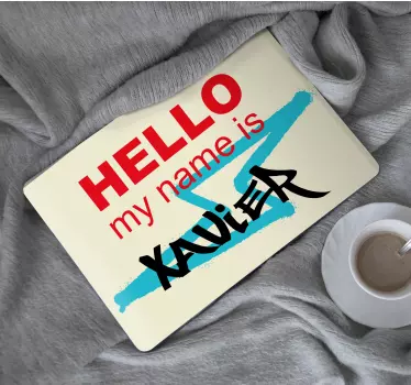 Laptop Aufkleber hallo namensanpassung - TenStickers