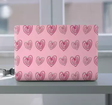 Laptop Aufkleber herzmusterdesign - TenStickers