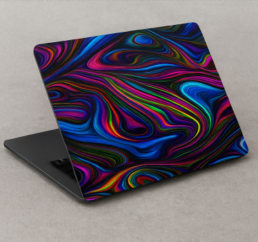 Laptop aufkleber in multicolor schwarzem chromeffekt - TenStickers