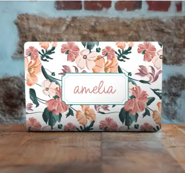 Laptop Aufkleber individuelles blumendesign - TenStickers