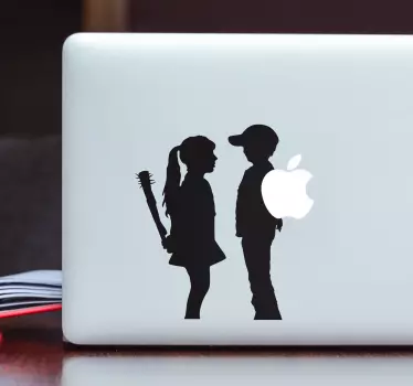 Laptop Aufkleber interaktion mit silhouetten in der kindheit - TenStickers