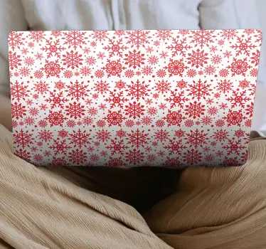 Laptop Aufkleber karmesinrotes schneeflockenmotiv - TenStickers