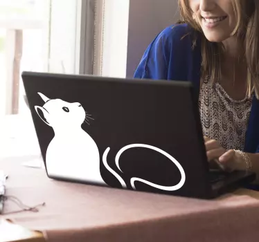 Laptop Aufkleber Katze - TenStickers