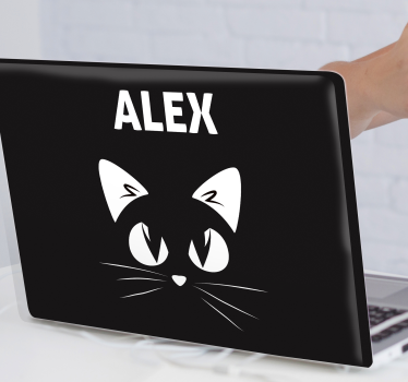 Laptop aufkleber katzenkopf name - TenStickers