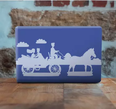 Laptop Aufkleber kutschfahrtszene - TenStickers