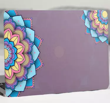 Laptop aufkleber lebendige geometrische blumen - TenStickers