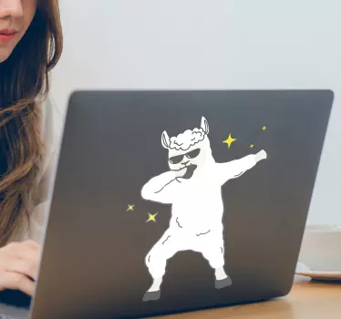 Laptop aufkleber lebhafte tanzende alpaka - TenStickers