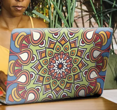 Laptop aufkleber lebhaftes mandala element - TenStickers