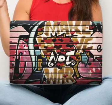 Laptop aufkleber liebe statt krieg - TenStickers