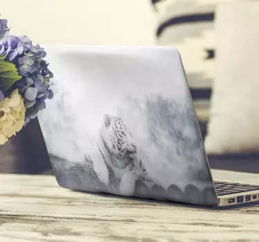 Laptop Aufkleber majestätischer weißer tiger - TenStickers