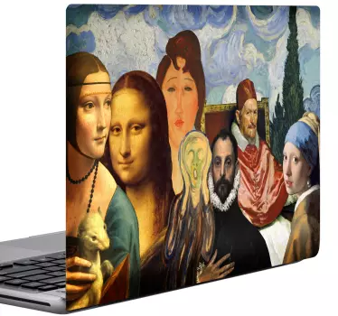 Laptop Aufkleber meisterwerke-collage - TenStickers