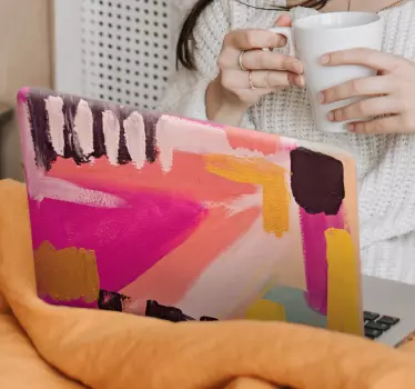Laptop aufkleber mit abstrakten bunten mustern - TenStickers