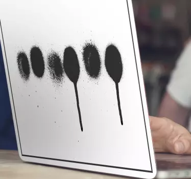 Laptop aufkleber mit abstrakten sprühmustern - TenStickers
