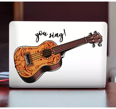 Laptop aufkleber mit farbenfroher ukulele kunst - TenStickers