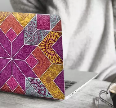 Laptop aufkleber mit lebhaften geometrischen elementen - TenStickers
