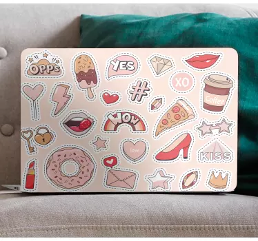 Laptop aufkleber mit lustigen popkultur-ikonen - TenStickers