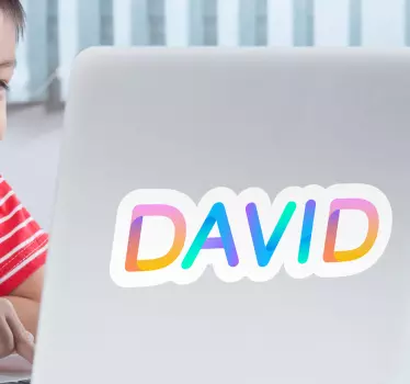Laptop aufkleber mit personalisiertem bunten text - TenStickers