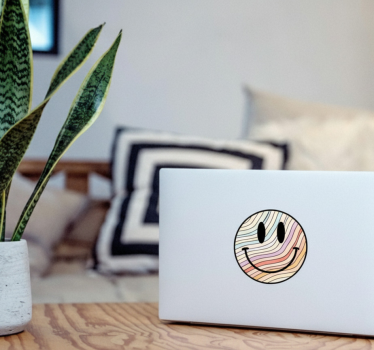 Laptop aufkleber mit psychedelischem smiley gesicht - TenStickers