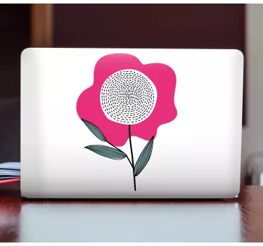 Laptop aufkleber mit stilisiertem blumenmuster - TenStickers