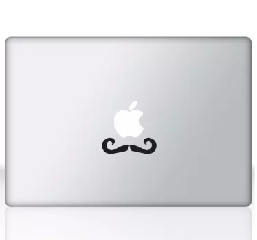 Laptop aufkleber mit stilvollem lockenbart - TenStickers