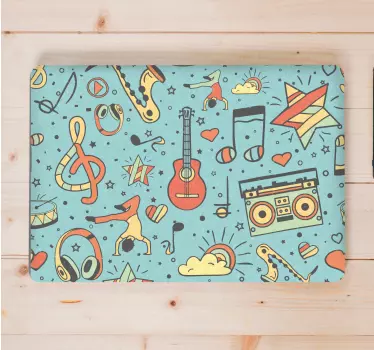 Laptop Aufkleber musikalisches musterdesign - TenStickers