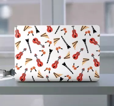 Laptop Aufkleber musikinstrumentenmuster - TenStickers